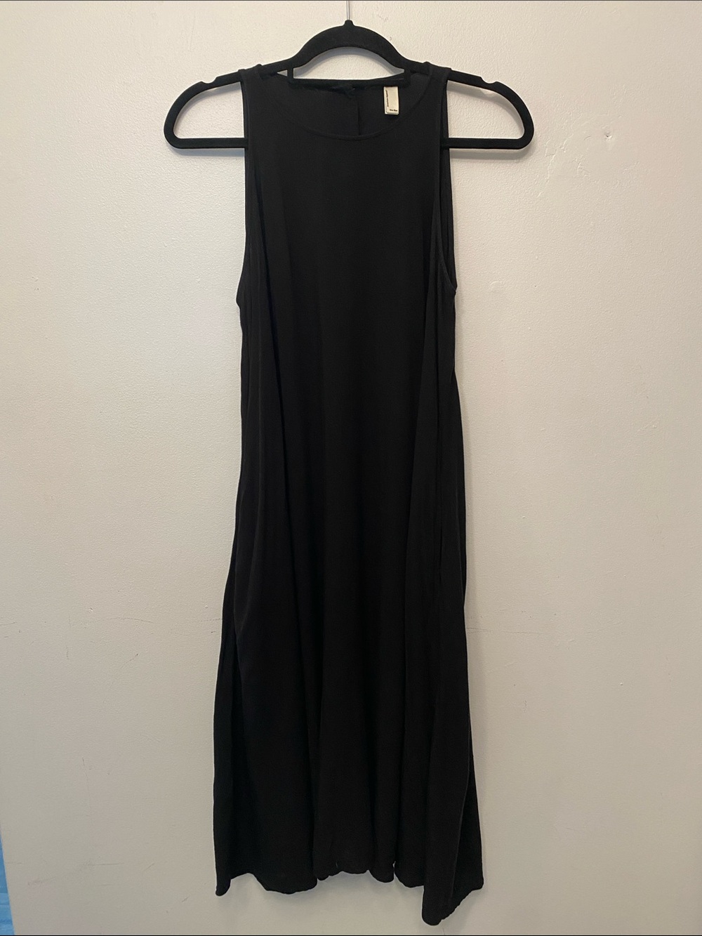 American Apparel Black Sleeveless A line Midi Dress